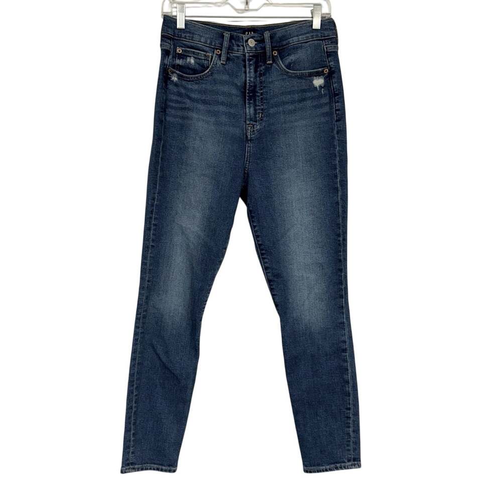 GAP Medium Wash High Rise True Skinny Jeans Womens 6/28 Blue Classic Denim
